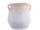 Šedo-béžová antik váza s oušky French Unique L - 34*33*35 cm Chic Antique