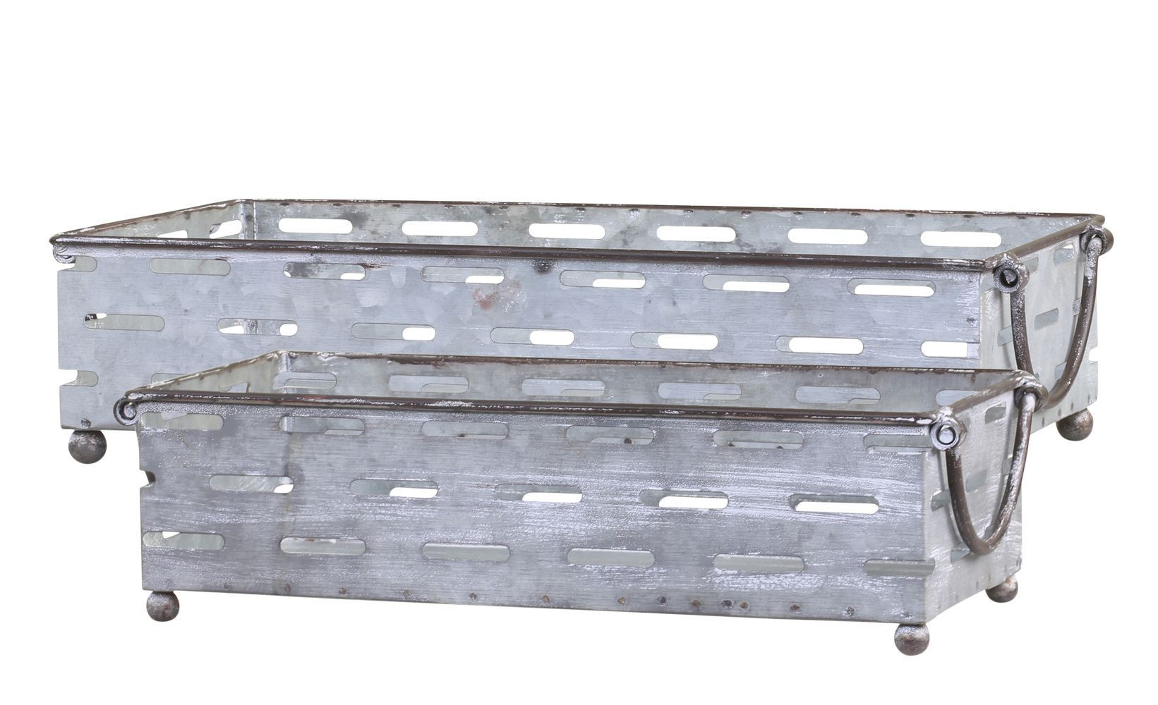 2ks plechový antik podnos Old French - 34*17*8 cm