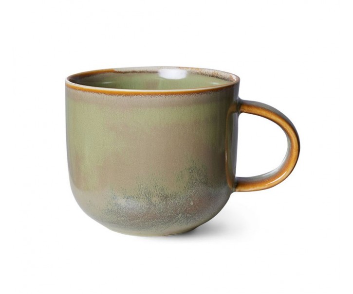 Mechově zelený porcelánový hrnek Chef - 12*9*8 cm / 320 ml HKLIVING