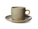 Mechově zelený porcelánový šálek s podšálkem Chef - Ø 8*6,5 cm / 220 ml HKLIVING