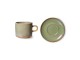 Mechově zelený porcelánový šálek s podšálkem Chef - Ø 8*6,5 cm / 220 ml HKLIVING