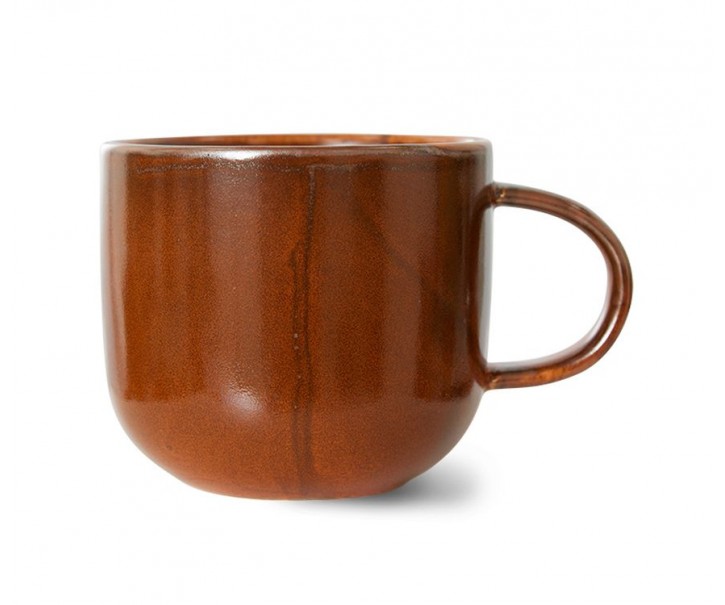 Pomerančově hnědý porcelánový hrnek Chef - 12*9*8 cm / 320 ml HKLIVING