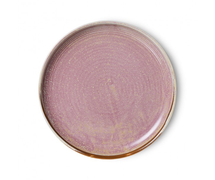 Rustikálně růžový porcelánový dezertní talíř Chef - Ø 20*3 cm HKLIVING