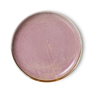 Rustikálně růžový porcelánový dezertní talíř Chef - Ø 20*3 cm 