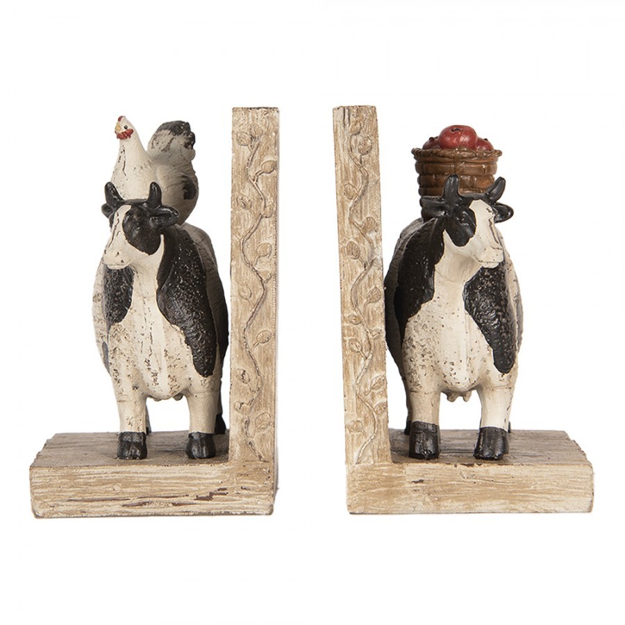 2ks zarážka na knihy zdobená krávami Famili - 17*10*14 cm Clayre & Eef 2ks zarážka na knihy zdobená krávami Famili - 17*10*14 cm Clayre & Eef
