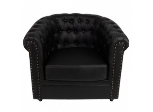 Černé křeslo ve stylu Chesterfield - 80*75*72 cm