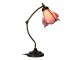 Stolní lampa Tiffany s růžovým stínidlem květ Bloom - 26*19*50 cm Clayre & Eef