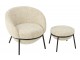 Béžové lounge křeslo s podnožkou Renon - 61*59*76 cm J-Line by Jolipa