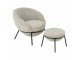 Světle šedé lounge křeslo s podnožkou Renon - 72*75*70 cm J-Line by Jolipa