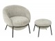 Světle šedé lounge křeslo s podnožkou Renon - 72*75*70 cm J-Line by Jolipa