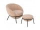 Světle růžové lounge křeslo s podnožkou Renon - 72*75*70 cm J-Line by Jolipa