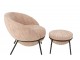 Světle růžové lounge křeslo s podnožkou Renon - 72*75*70 cm J-Line by Jolipa