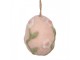 Růžové závěsné plstěné vajíčko s květy - Ø 6*8 cm Clayre & Eef