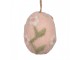 Růžové závěsné plstěné vajíčko s květy - Ø 6*8 cm Clayre & Eef