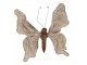 Béžová dekorace motýl na klipu zdobený výšivkou Butterfly - 33*6*31 cm Clayre & Eef
