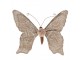 Béžová dekorace motýl na klipu zdobený výšivkou Butterfly - 28*4*22 cm Clayre & Eef