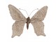 Béžová dekorace motýl na klipu zdobený výšivkou Butterfly - 28*4*22 cm Clayre & Eef
