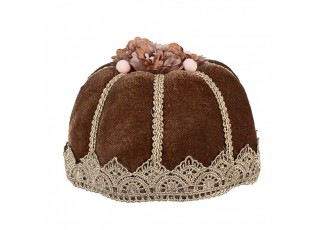 Dekorace hnědý sametový dortík Cake Chocolade Fancy - Ø 15*10 cm