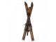 Hnědá antik dřevěná dekorace lyže Ski Vintage - 24*10*90 cm Clayre & Eef