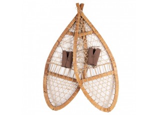 Hnědá antik dekorace sněžnice Snowshoes Vintage - 106*39*8 cm