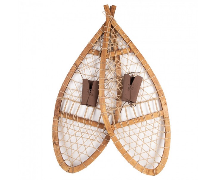 Hnědá antik dekorace sněžnice Snowshoes Vintage - 106*39*8 cm Clayre & Eef