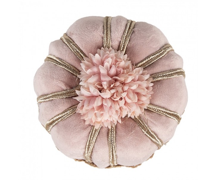 Dekorace růžový sametový dortík Cake pink - Ø 12*7 cm Clayre & Eef