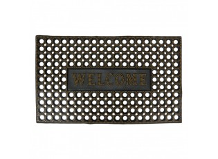 Černo-zlatá pryžová rohožka Welcome - 75*45*1 cm