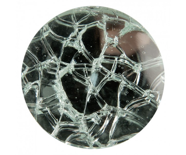 Skleněná popraskaná kulatá úchytka - Ø 4*3 cm / S3 cm Clayre & Eef
