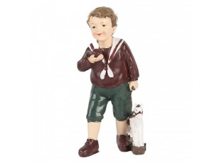 Dekorace figurka chlapec s jablíčkem a koníkem - 6*5*15 cm