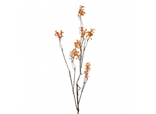Dekorace hnědá větvička s oranžovými lístky - 18*5*110 cm