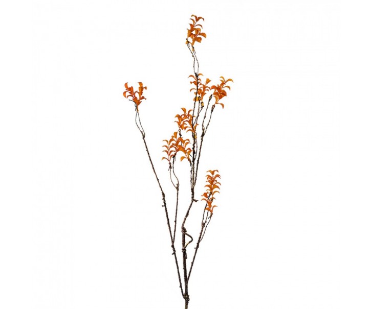 Dekorace hnědá větvička s oranžovými lístky - 18*5*110 cm Clayre & Eef