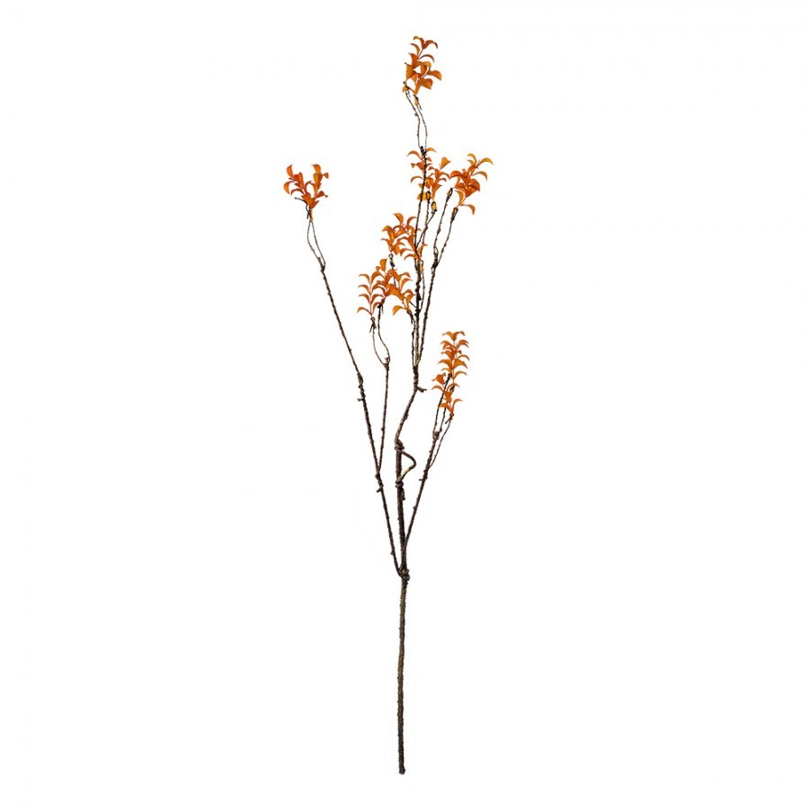 Dekorace hnědá větvička s oranžovými lístky - 18*5*110 cm Clayre & Eef Dekorace hnědá větvička s oranžovými lístky - 18*5*110 cm Clayre & Eef
