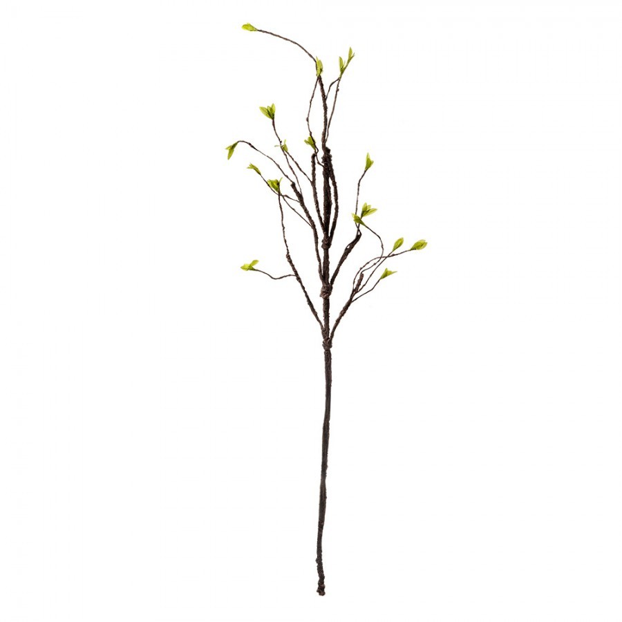 Dekorace hnědá větvička se zelenými lístky - 28*8*130 cm Clayre & Eef Dekorace hnědá větvička se zelenými lístky - 28*8*130 cm Clayre & Eef