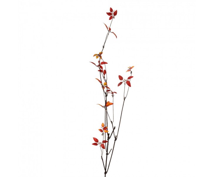 Dekorace hnědá větvička s červenými lístky - 18*5*116 cm Clayre & Eef