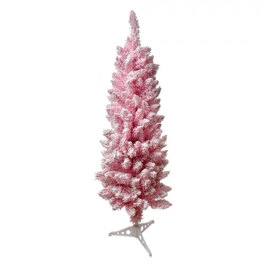 Růžový zasněžený umělý vánoční stromek Christmas Tree - 45*45*120 cm