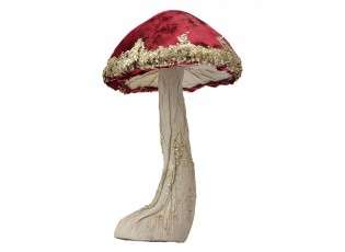 Houba s červeným kloboukem a zlatými detaily Mushroom - Ø 17*29 cm
