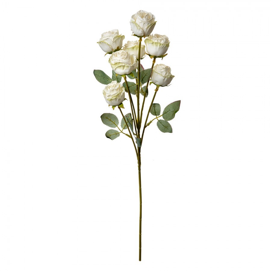 Umělá větvička bílá růže Rose white - 8*8*55 cm Clayre & Eef Umělá větvička bílá růže Rose white - 8*8*55 cm Clayre & Eef