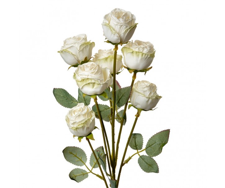 Umělá větvička bílá růže Rose white - 8*8*55 cm Clayre & Eef