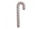Bílo-červená třpytivá vánoční ozdoba cukrová hůlka - 11*4*33 cm Clayre & Eef