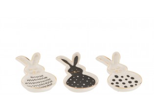 3ks keramický talířek ve tvaru králíčka Rabbit - 7*1,5*13,5 cm