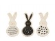 3ks keramický talířek ve tvaru králíčků Rabbit - 7*1,5*13,5 cm J-Line by Jolipa