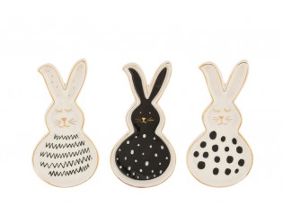 3ks keramický talířek ve tvaru králíčka Rabbit - 7*1,5*13,5 cm