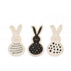 3ks keramický talířek ve tvaru králíčků Rabbit - 7*1,5*13,5 cm