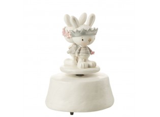 Natahovací hrací kolotoč s králíčky Music Box Rabbits - Ø 10*15 cm