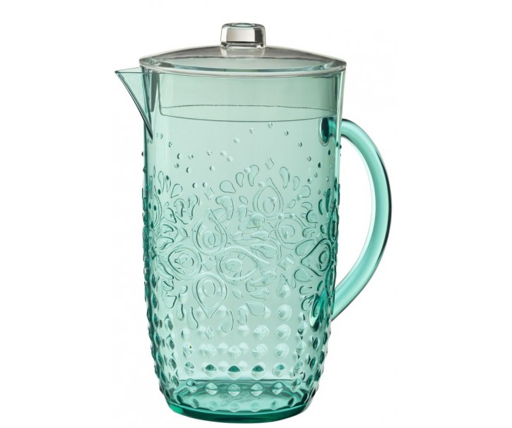 Modrý plastový džbán s víkem Aqua Blue - 20* Ø 13,5*23cm / 2,5L J-Line by Jolipa