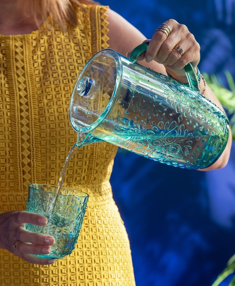 Modrý plastový džbán s víkem Aqua Blue - 20* Ø 13,5*23cm / 2,5L J-Line by Jolipa Modrý plastový džbán s víkem Aqua Blue - 20* Ø 13,5*23cm / 2,5L J-Line by Jolipa