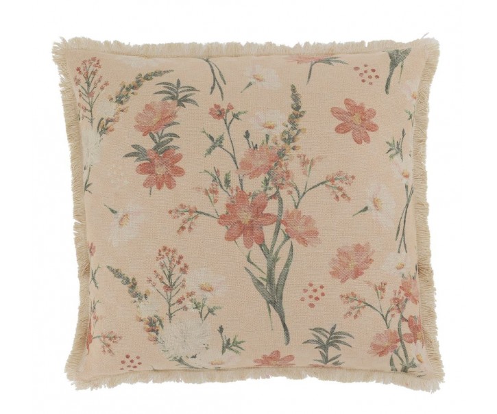 Růžový povlak na polštář s divokými květy Aix Wild Flowers - 50*50 cm Chic Antique