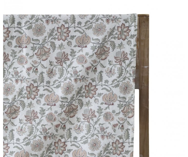 Krémový bavlněný ubrus s květy Aix Wild Flowers - 140*240 cm Chic Antique