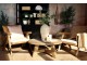 Přírodní dřevěné křeslo s výpletem Lounge Wicker - 65*70*77 cm Chic Antique