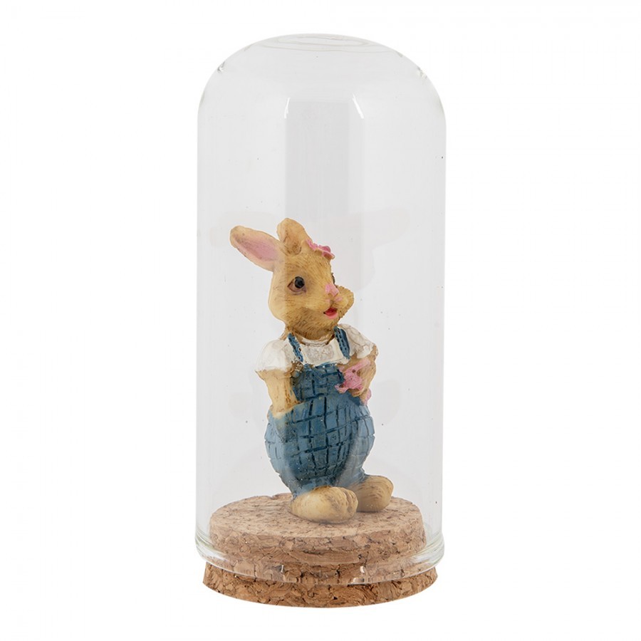Skleněný poklop s korkovou zátkou Tarry - Ø 5*10 cm Clayre & Eef Skleněný poklop s korkovou zátkou Tarry - Ø 5*10 cm Clayre & Eef